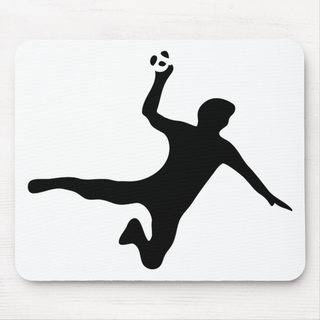 black handball player logo mouse mat (Front)