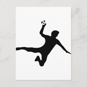 black handball player logo postcard