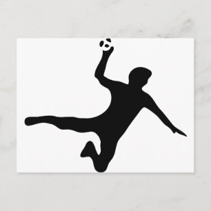 black handball player logo postcard
