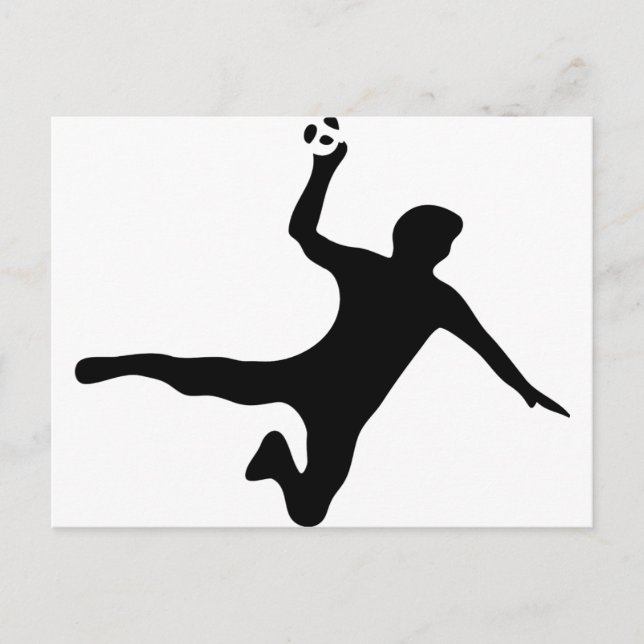 black handball player logo postcard (Front)