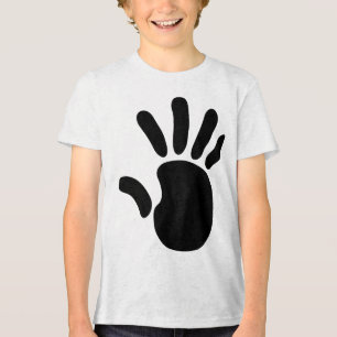 Black Handprint Graphic Kids T-Shirt Minimalist  Tri-Blend Shirt