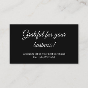Black Handwritten Discount Card Modern card