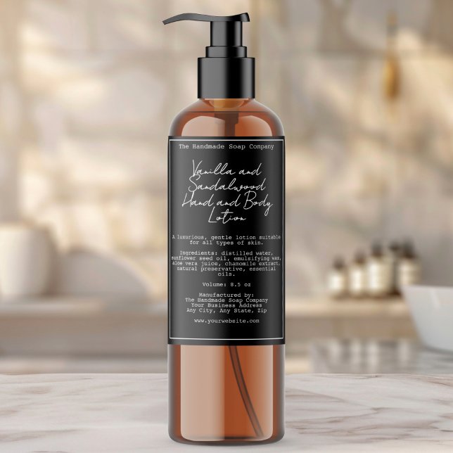 Black Handwritten Look Cosmetics Bottle Label (Creator Uploaded)
