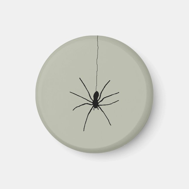 Black Hanging Spider on Ash Grey Colour Magnet (Front)