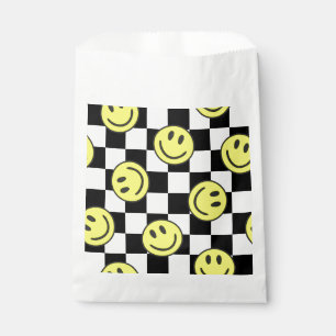 black happy face check groovy favour bags