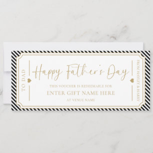 Black Happy Father's Day Gift Voucher Card
