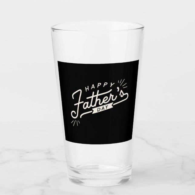 Black Happy Father's Day Glass (Front)
