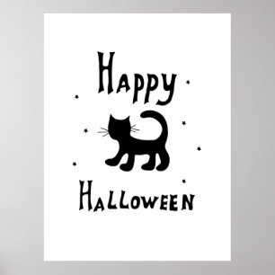 Black Happy Halloween horror spooky   Poster