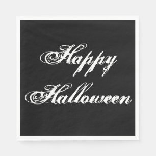 Black Happy Halloween Paper Napkin