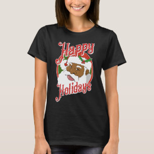 Black Happy Holidays African American Santa Claus, T-Shirt