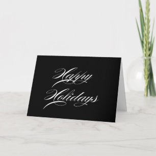 Black Happy Holidays Cards