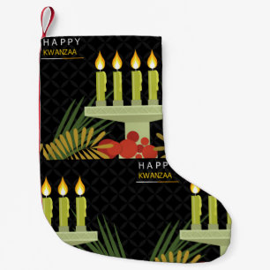 black happy kwanzaa christmas stocking