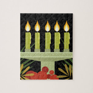 black happy kwanzaa jigsaw puzzle