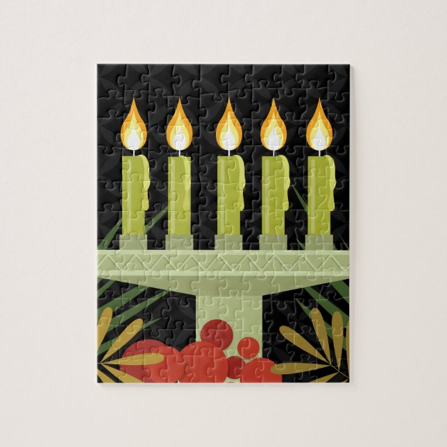 Black Happy Kwanzaa Jigsaw Puzzle (Vertical)