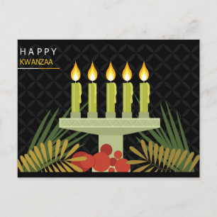 black happy kwanzaa postcard