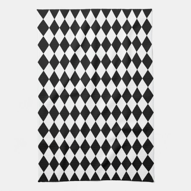 Black Harlequin Tea Towel (Vertical)
