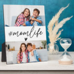 Black Hashtag Momlife 2 Photos Custom Plaque<br><div class="desc">Embrace the beauty and humour of motherhood with the Black Hashtag Momlife 2 Photos Custom Plaque. This sleek black design showcases the iconic "#Momlife" caption alongside two customisable photo slots to display your most cherished moments. Perfect as a stylish addition to your home or as a heartfelt gift for any...</div>