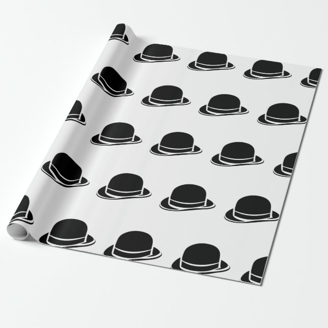Black hat simple minimal wrapping paper (Unrolled)
