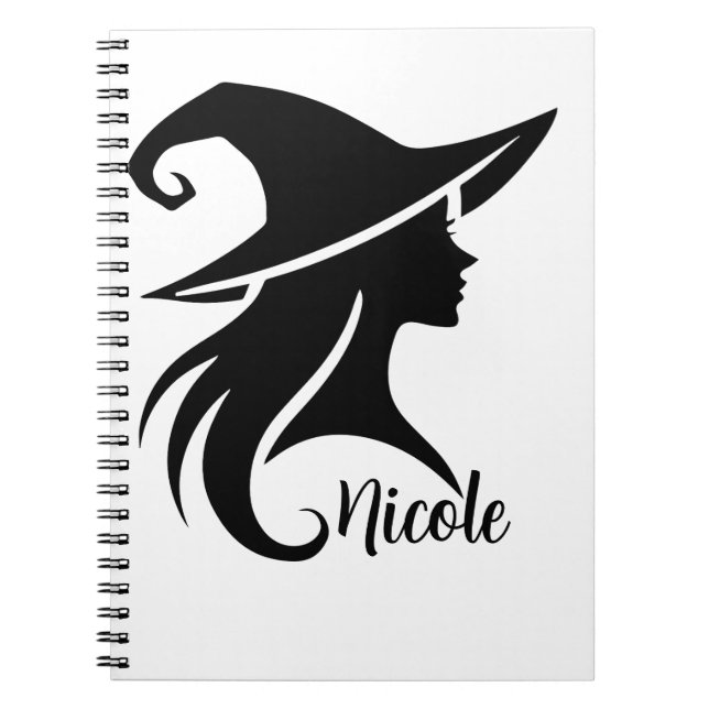 Black Hat Witch Wiccan Witches Halloween Party Notebook (Front)