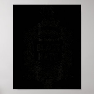 Black hats society halloween witch flying by night poster