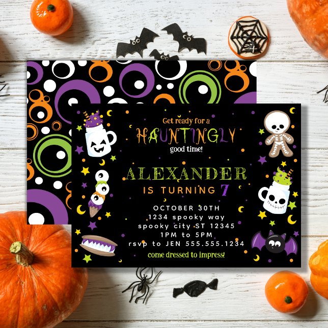 Black Haunting Halloween Birthday  Invitation (Creator Uploaded)