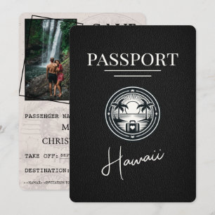 Black Hawaii Passport Save The Date