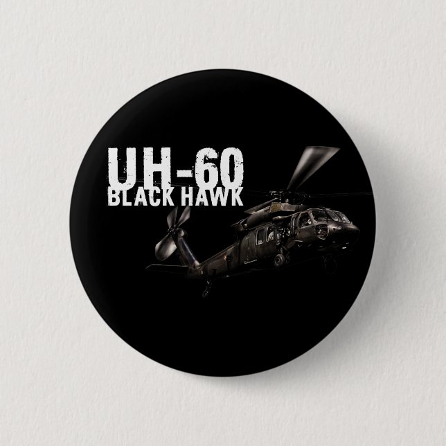 Black Hawk 6 Cm Round Badge (Front)