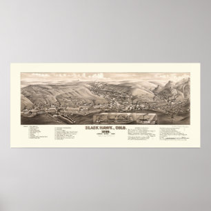 Black Hawk, CO Panoramic Map - 1882 Poster