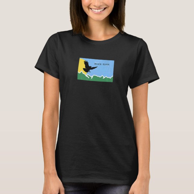 Black Hawk Colorado Flag   T-Shirt (Front)