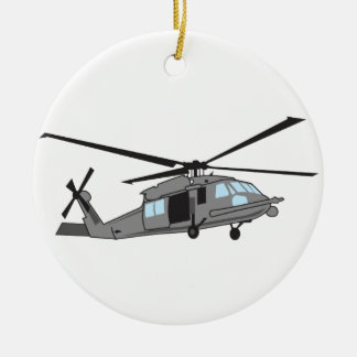 Black Hawk Helicopter Ceramic Tree Decoration