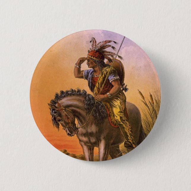 Black Hawk Native American Indian 6 Cm Round Badge (Front)