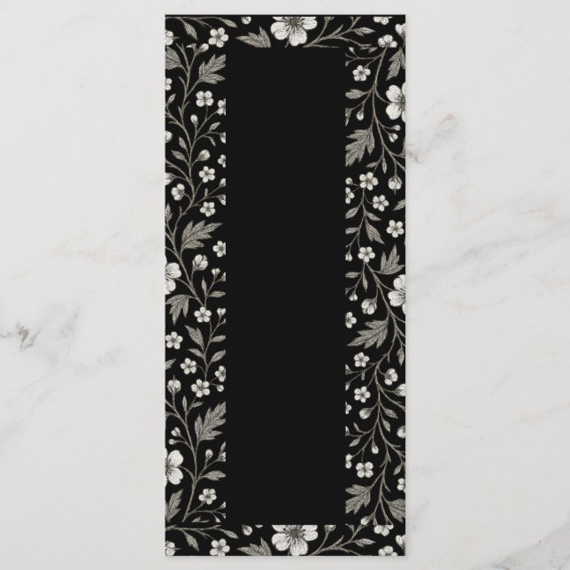Black Hawthorn Floral Boundary Design Menu (Front)