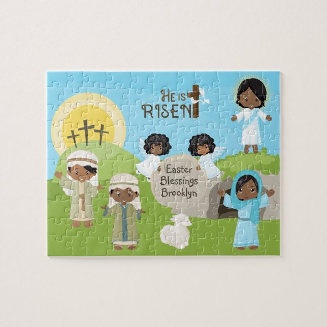 Black He is Risen Easter Jigsaw Puzzle (Horizontal)