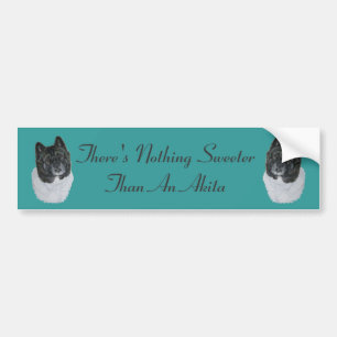 black headed akita realist dog original slogan bumper sticker