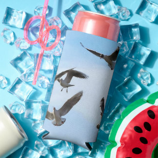 Black Headed Gulls Of The Bosphorus Art Seltzer Can Cooler