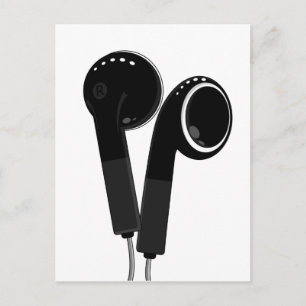 Black Headphone Postcard