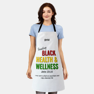 BLACK HEALTH WELLNESS Christian Monogram Apron