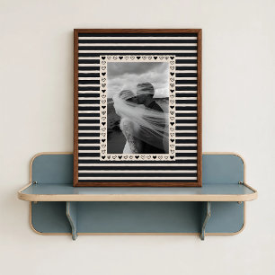 Black Heart Border Poster - Personalised Gift