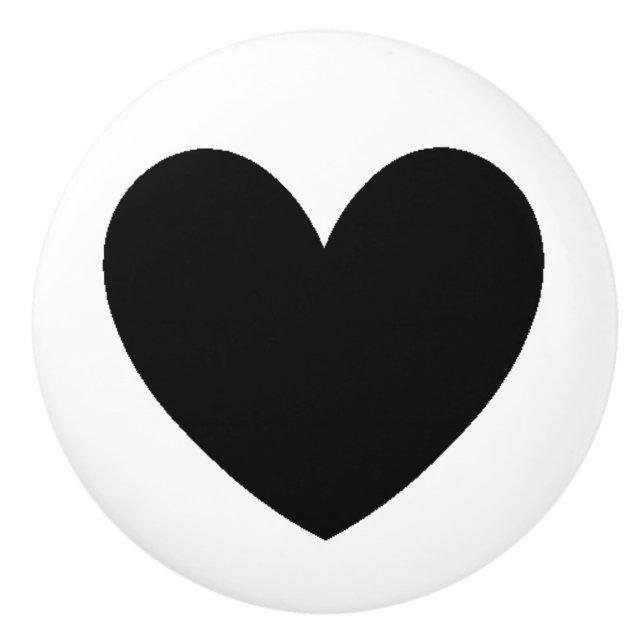 Black Heart Ceramic Knob (Front)