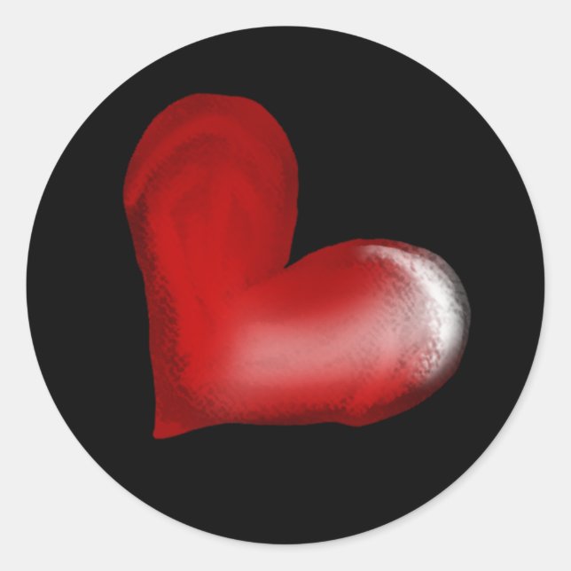 BLACK HEART CLASSIC ROUND STICKER (Front)