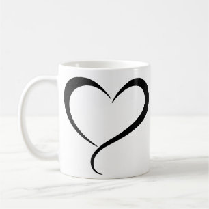 Black heart clipart illustration coffee mug