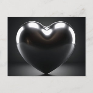 Black Heart Digital Art Postcard