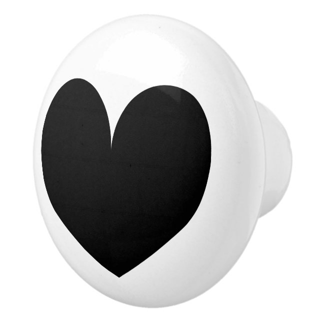 Black heart door and drawer pull knobs (Right)