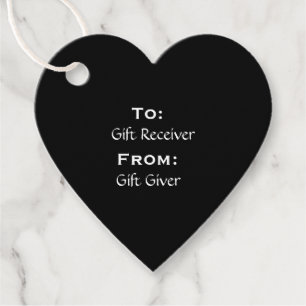 Black Heart Gift Tag - HAMbyWG
