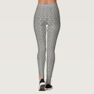black heart jewels line art leggings