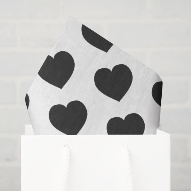 Black Heart Love Notes Grief Tissue Paper (Gift Bag)
