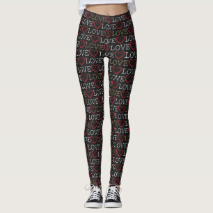 Black Heart Love Women's Leggings