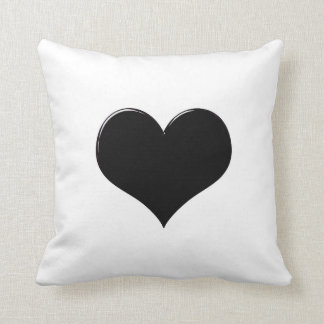 Black heart on white, pillow. cushion