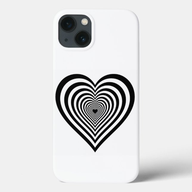 Black Heart Optical Illusion iPhone Case (Back)