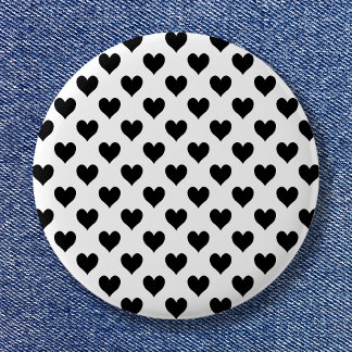 Black Heart Pattern 6 Cm Round Badge
